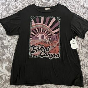 NWT Altar’d State Oversized Washed Black Grand Canyon Graphic Tee - Size Medium